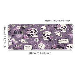 Purple Skull Flower Gaming Mousepad Computer Keyboard Pad Mouse Mat