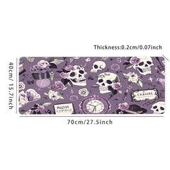 Purple Skull Flower Gaming Mousepad Computer Keyboard Pad Mouse Mat