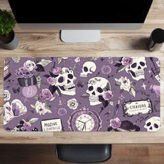 Purple Skull Flower Gaming Mousepad Computer Keyboard Pad Mouse Mat