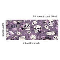 Purple Skull Flower Gaming Mousepad Computer Keyboard Pad Mouse Mat
