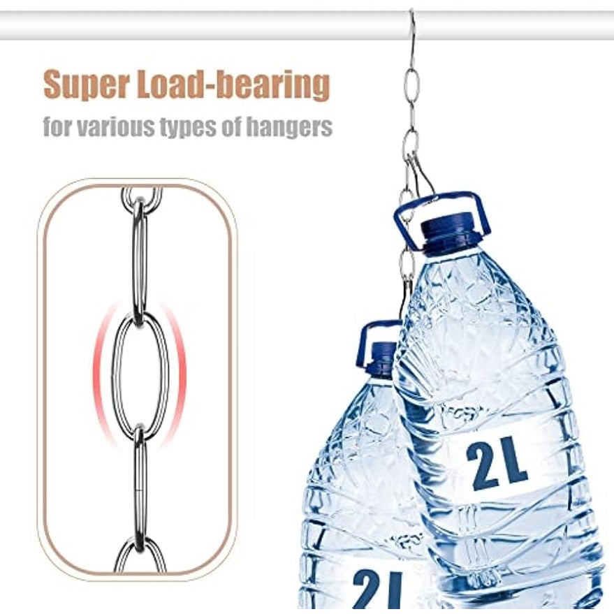 10pcs Metal Chain Clothes Hanger Organizer Foldable Space Saver