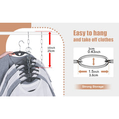 10pcs Metal Chain Clothes Hanger Organizer Foldable Space Saver