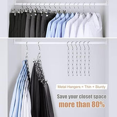 10pcs Metal Chain Clothes Hanger Organizer Foldable Space Saver