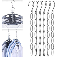 10pcs Metal Chain Clothes Hanger Organizer Foldable Space Saver