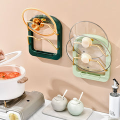 Wall Mounted Pot Cover Rack Kitchen Storage Multifunctional Organizer