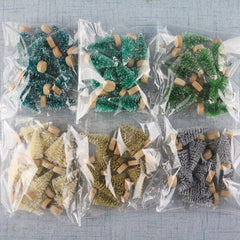 12pcs Mini Christmas Tree Decoration Party Ornaments Home Decor