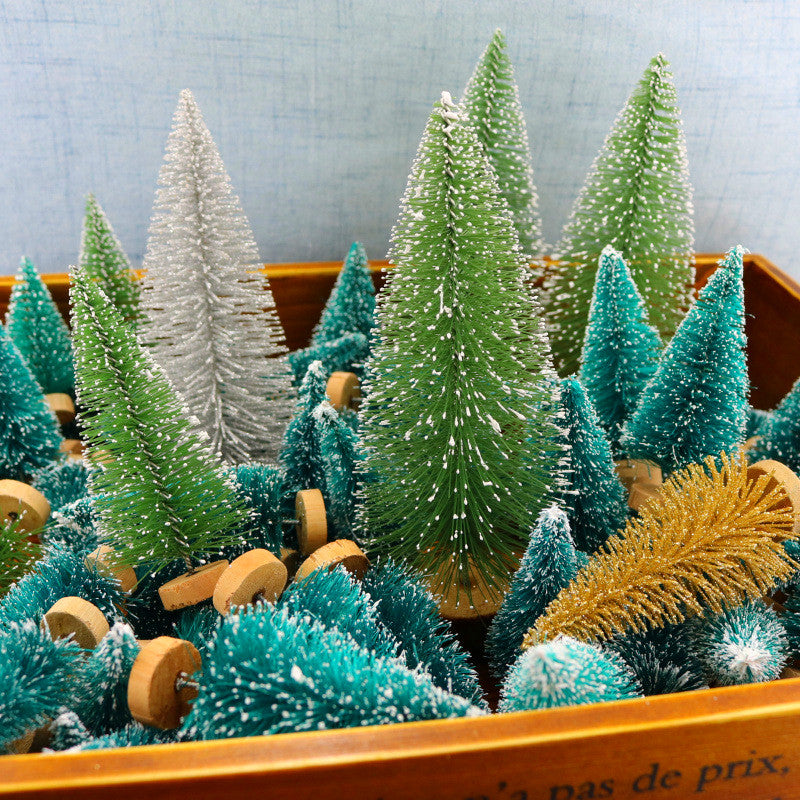 12pcs Mini Christmas Tree Decoration Party Ornaments Home Decor