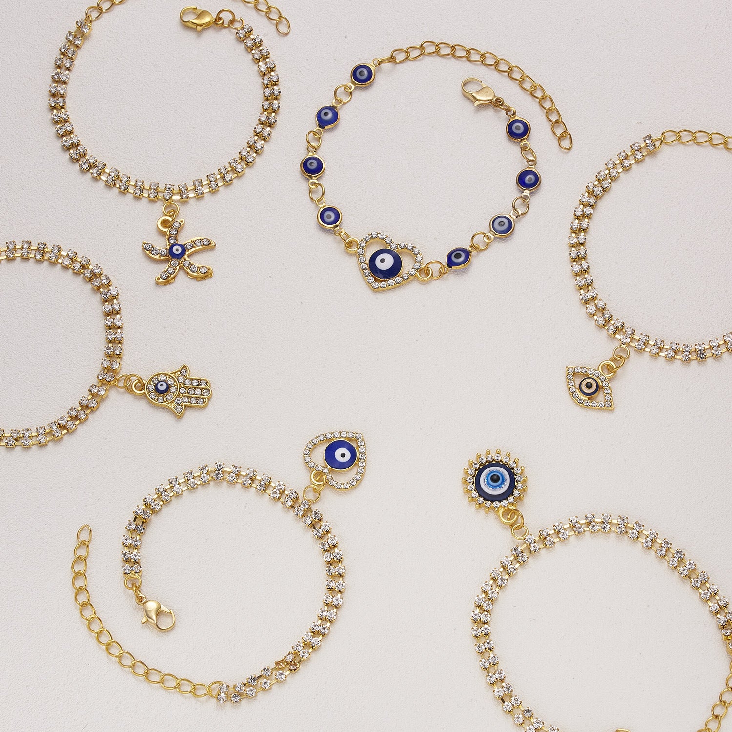 Geometric Eyes Double Layer Chain Bracelet