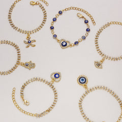 Geometric Eyes Double Layer Chain Bracelet