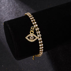 Geometric Eyes Double Layer Chain Bracelet