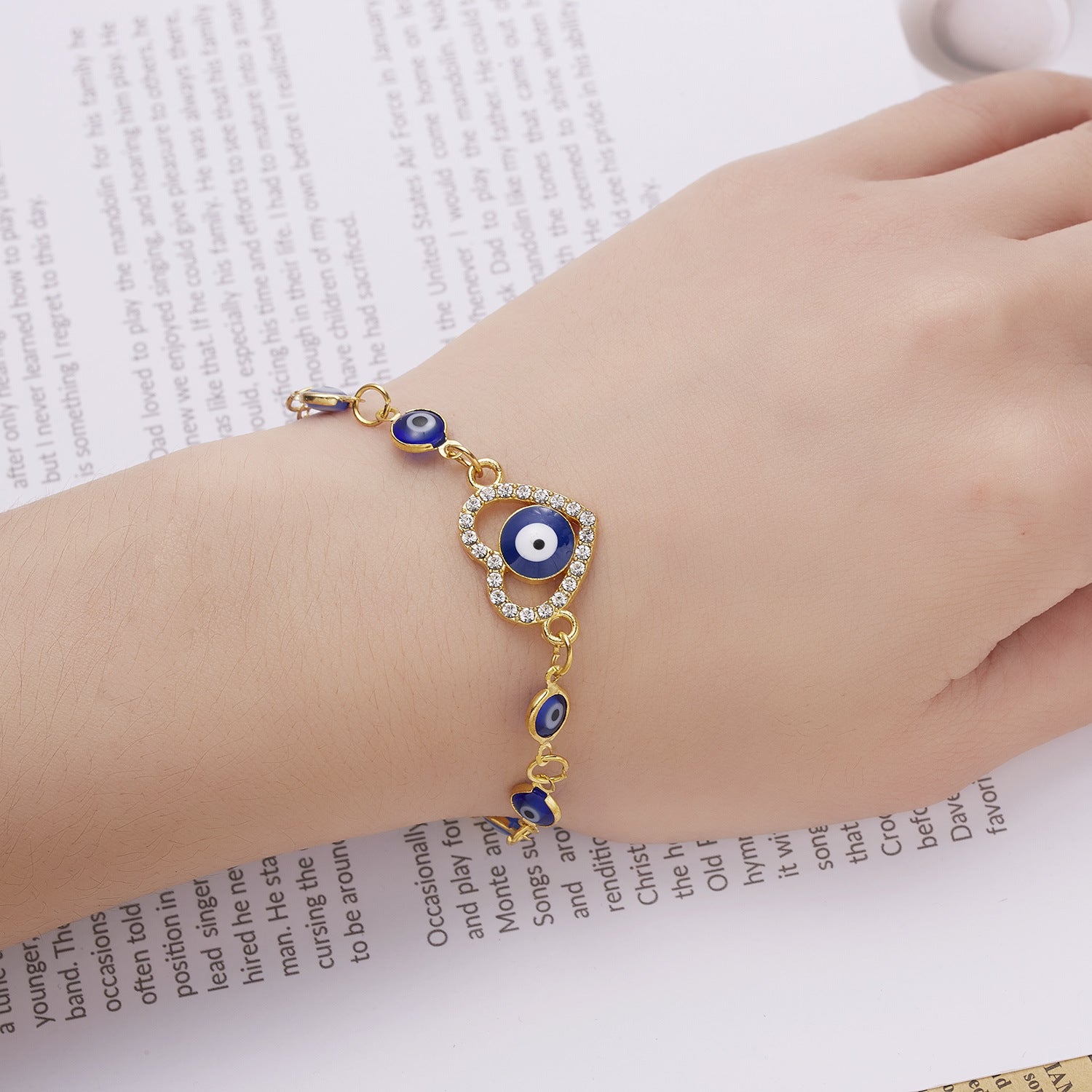 Geometric Eyes Double Layer Chain Bracelet