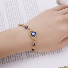 Geometric Eyes Double Layer Chain Bracelet