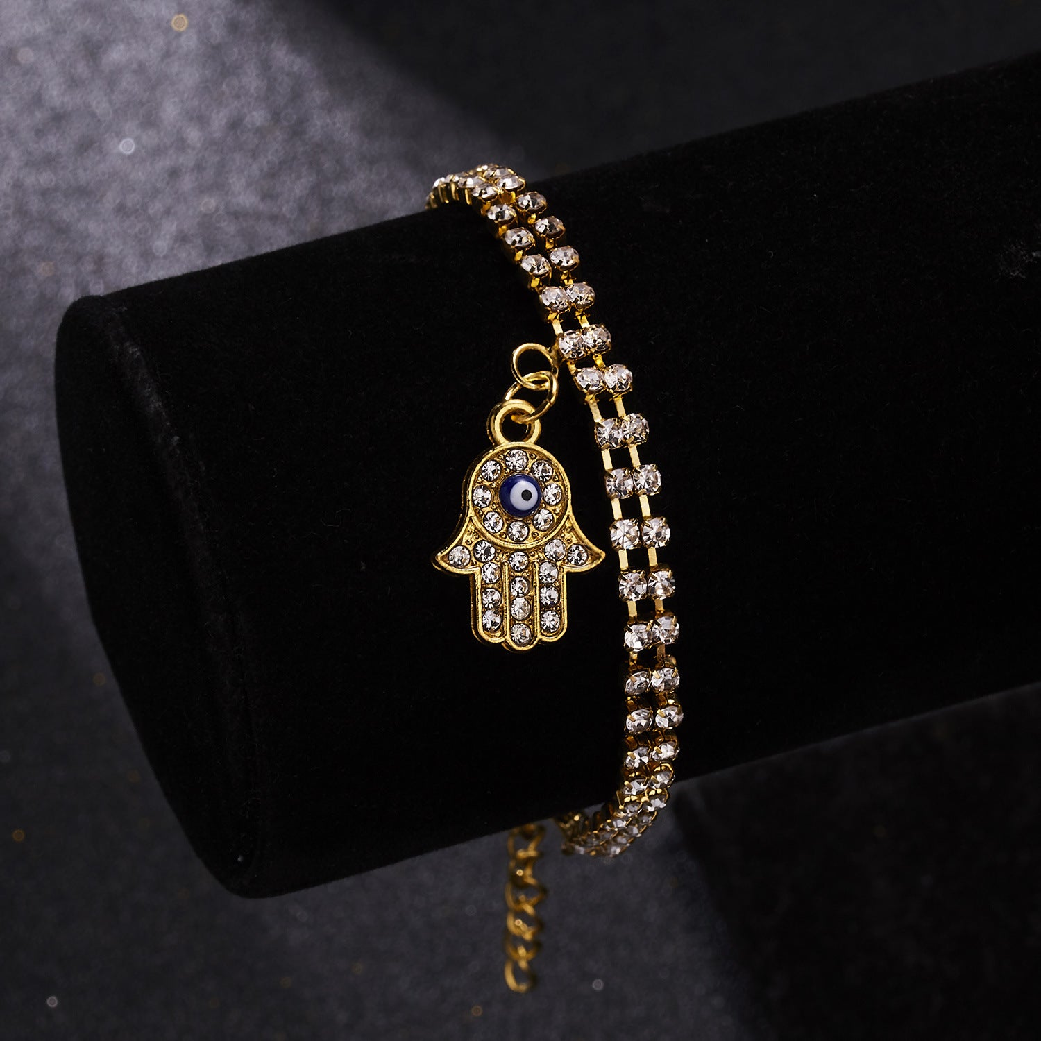 Geometric Eyes Double Layer Chain Bracelet