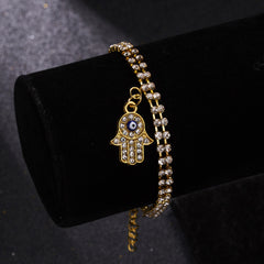Geometric Eyes Double Layer Chain Bracelet