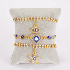 Geometric Eyes Double Layer Chain Bracelet