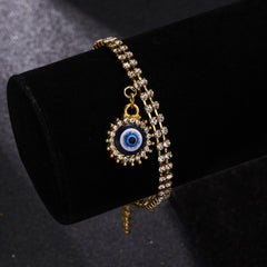 Geometric Eyes Double Layer Chain Bracelet
