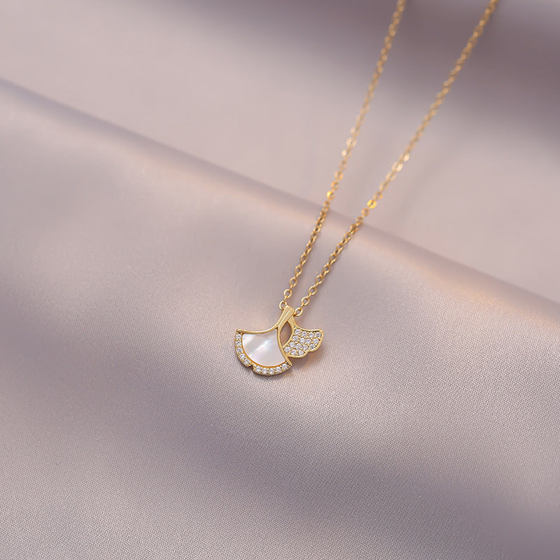 Ginkgo Leaf Pendant Necklace for Girls