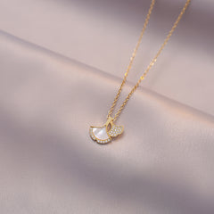 Ginkgo Leaf Pendant Necklace for Girls