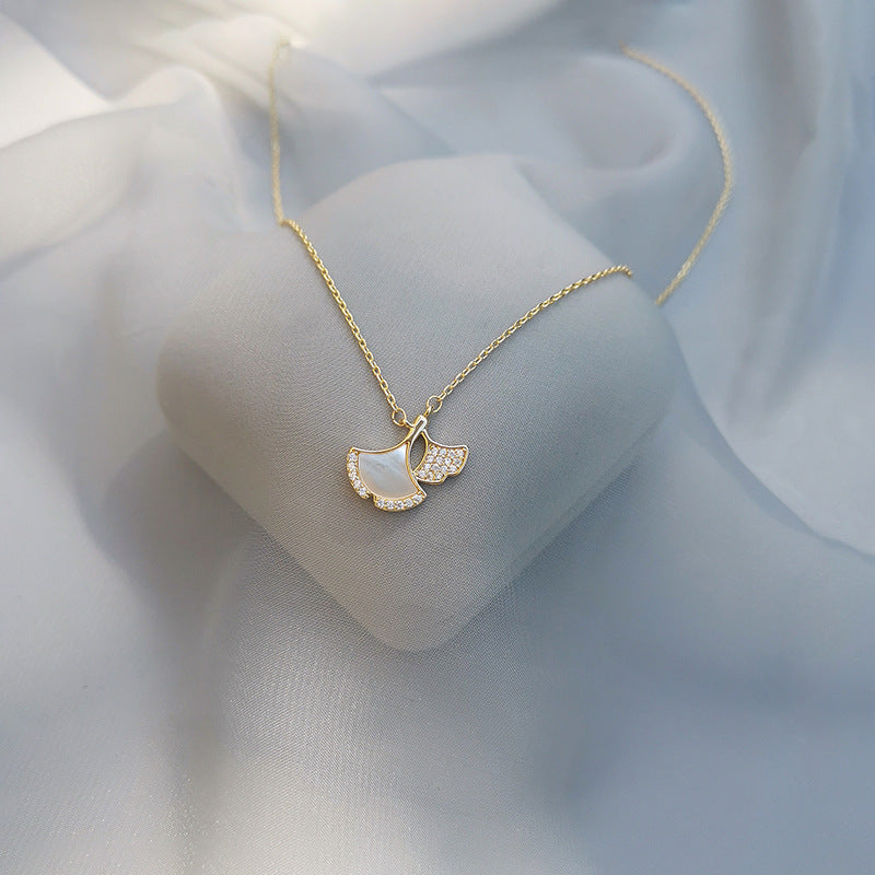 Ginkgo Leaf Pendant Necklace for Girls