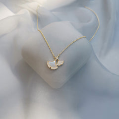 Ginkgo Leaf Pendant Necklace for Girls