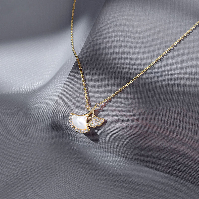 Ginkgo Leaf Pendant Necklace for Girls