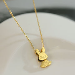 Swing Rabbit Zodiac Necklace Titanium Steel Clavicle Chain