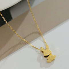 Swing Rabbit Zodiac Necklace Titanium Steel Clavicle Chain