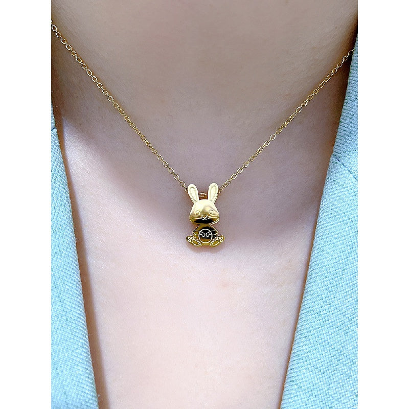 Swing Rabbit Zodiac Necklace Titanium Steel Clavicle Chain