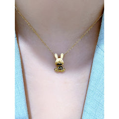Swing Rabbit Zodiac Necklace Titanium Steel Clavicle Chain