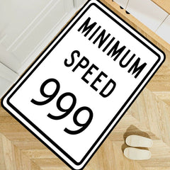 Minimal Speed Sign Area Rug Entrance Door Mat