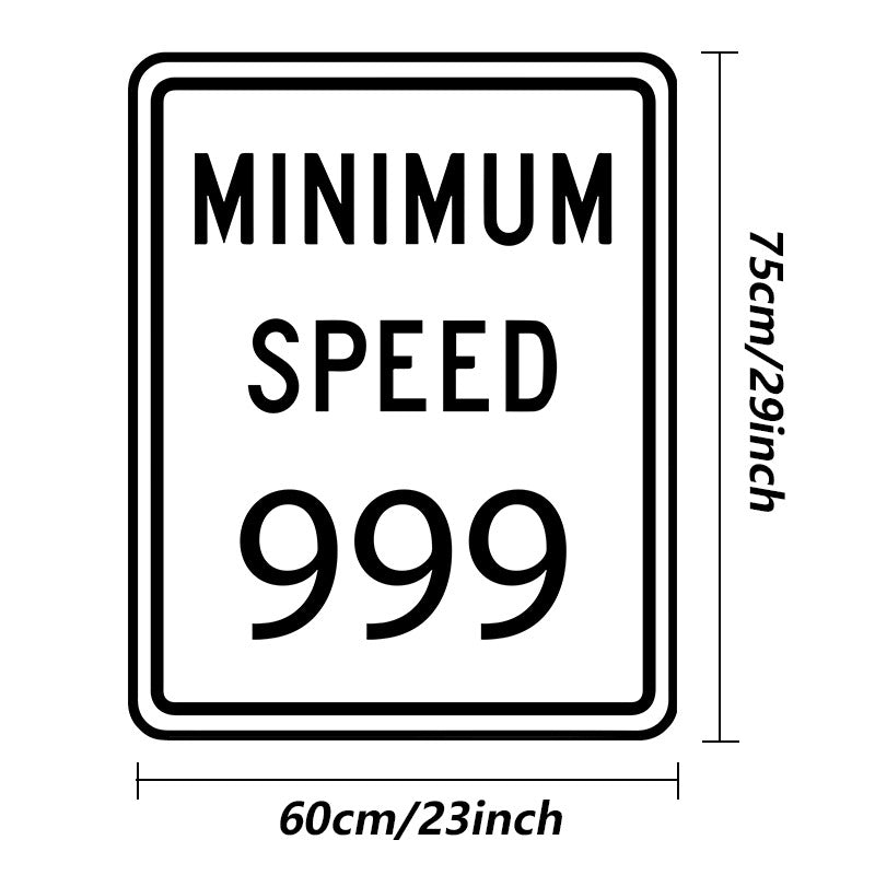 Minimal Speed Sign Area Rug Entrance Door Mat