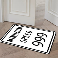 Minimal Speed Sign Area Rug Entrance Door Mat
