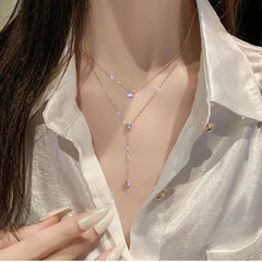 Titanium Steel Double Layer Necklace Chain For Girls