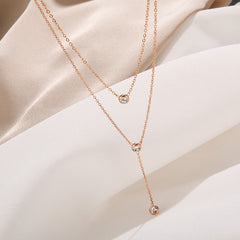 Titanium Steel Double Layer Necklace Chain For Girls