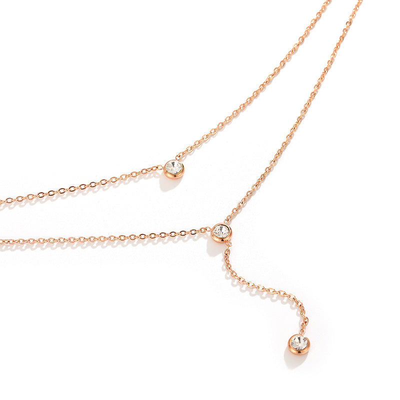Titanium Steel Double Layer Necklace Chain For Girls