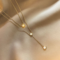 Titanium Steel Double Layer Necklace Chain For Girls