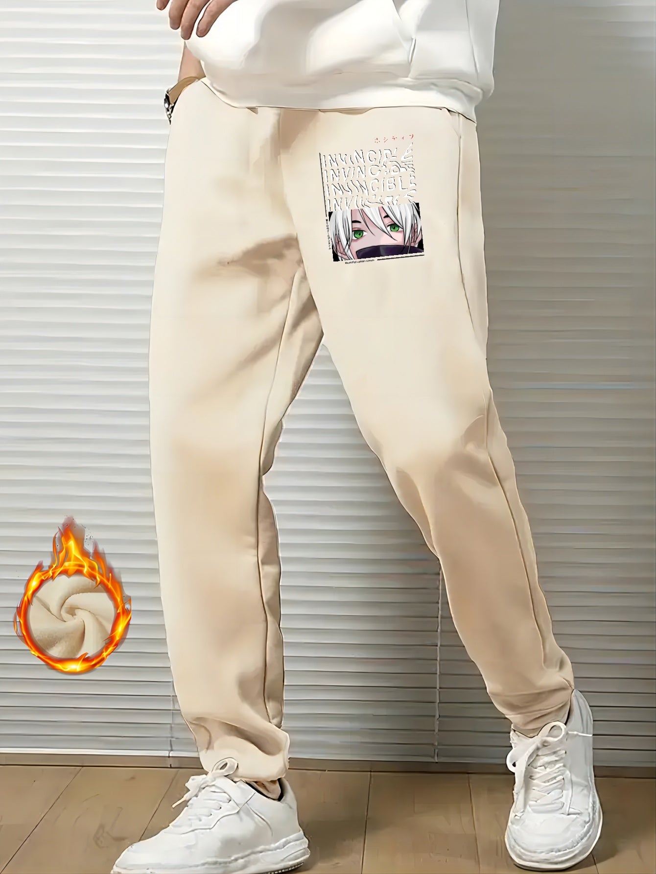 Men's Anime Print Sweatpants Casual Drawstring Joggers For Fall Winter