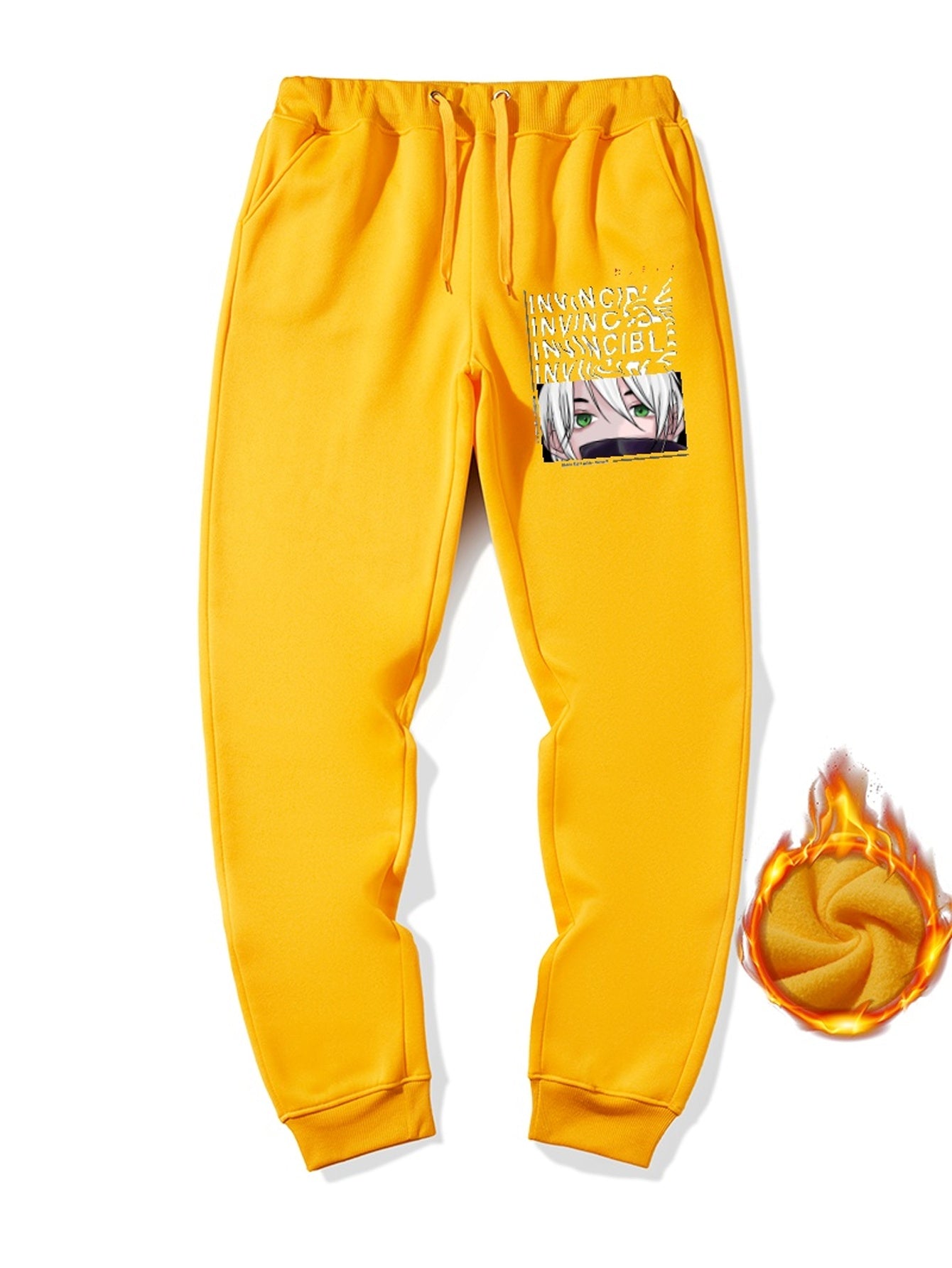 Men's Anime Print Sweatpants Casual Drawstring Joggers For Fall Winter