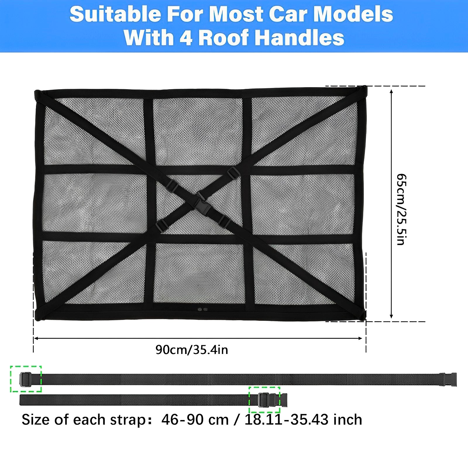 Car Ceiling Cargo Net Pocket Space Saving Auto Roof Cargo Storage Net