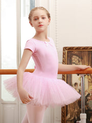 Girl's Bow Tulle Tutu Ballet Dance Dress Leotards