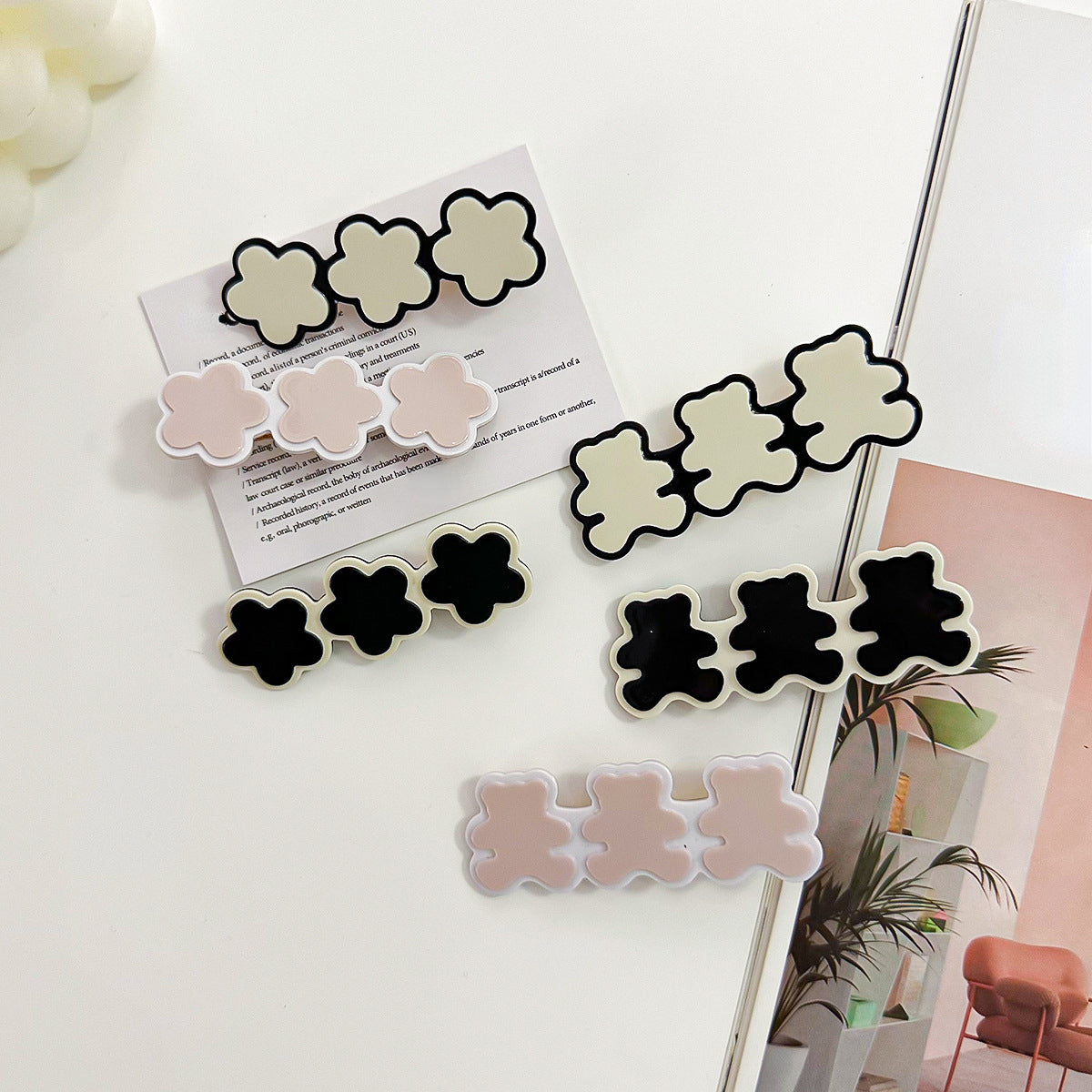 Star Bear Hair Clips for Girls