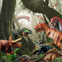 Dinosaur Model Set: T-Rex, Velociraptor, Pterosaur, Herbivorous Dinosaurs