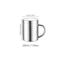 Stainless Steel Double Wall Coffee Mug with Lid and Handle