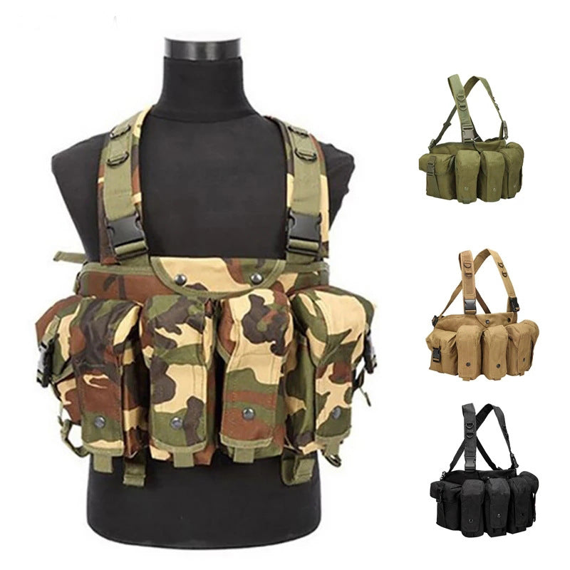 Men's Camo Outdoor Vest with Training Bag for Hiking