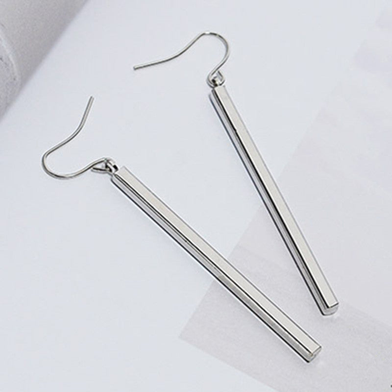Minimalist Square Bar Pendant Earrings Geometric Stick Drop Dangle Earrings