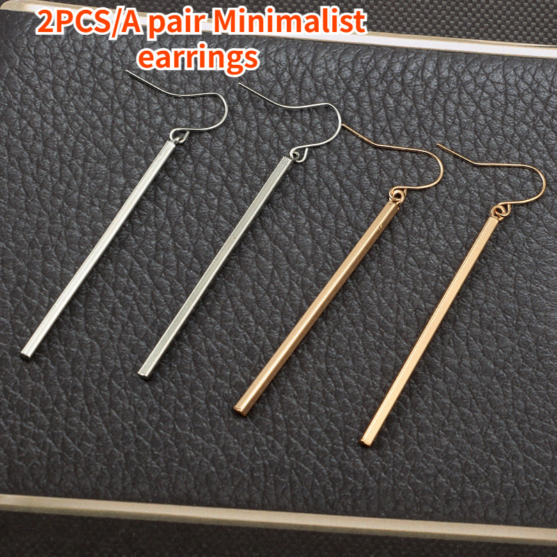 Minimalist Square Bar Pendant Earrings Geometric Stick Drop Dangle Earrings