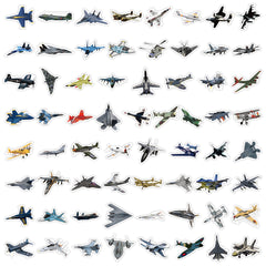 60pcs Fighter Jet Doodle Stickers Military Stickers Phone Cases Waterproof
