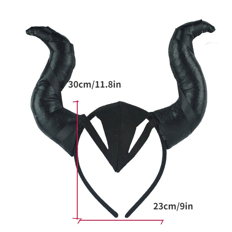 Devil Wings Horn Hairband Mesh Skirt Folk Carnival Party Props