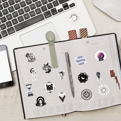 60pcs Retro Astrology Series Graffiti Stickers Waterproof Sticker