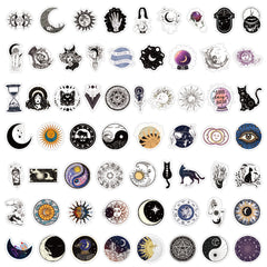 60pcs Retro Astrology Series Graffiti Stickers Waterproof Sticker
